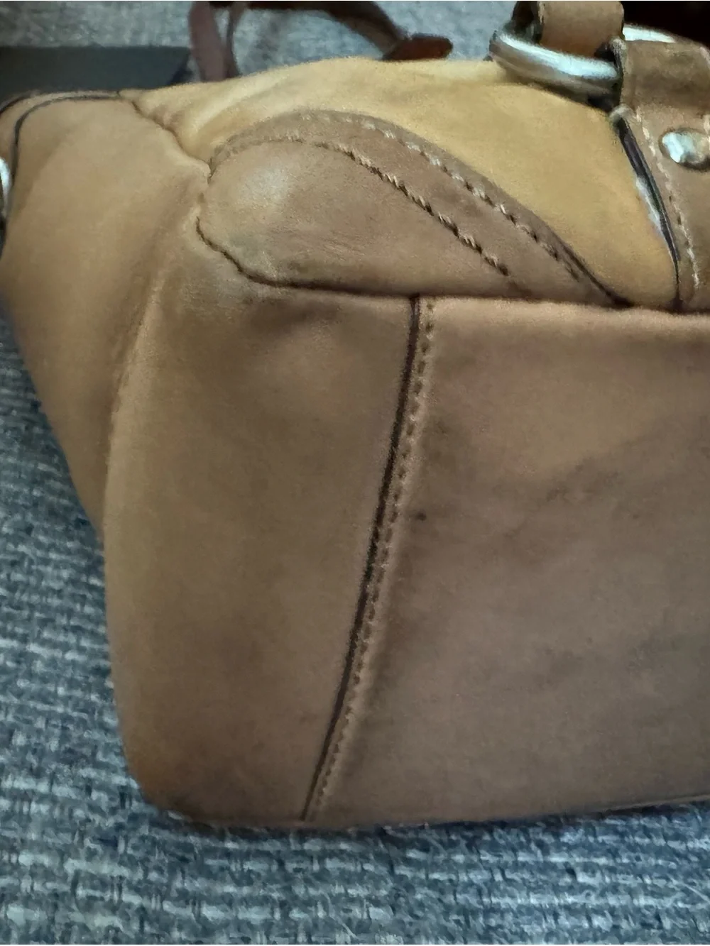 Coach Leatherware Leather F11524 Cognac Glove-Tanned Leather Shoulder ZipTop Bag